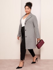 Friends Like These Grey Curve Tailored Smart Coat - Image 1 of 1