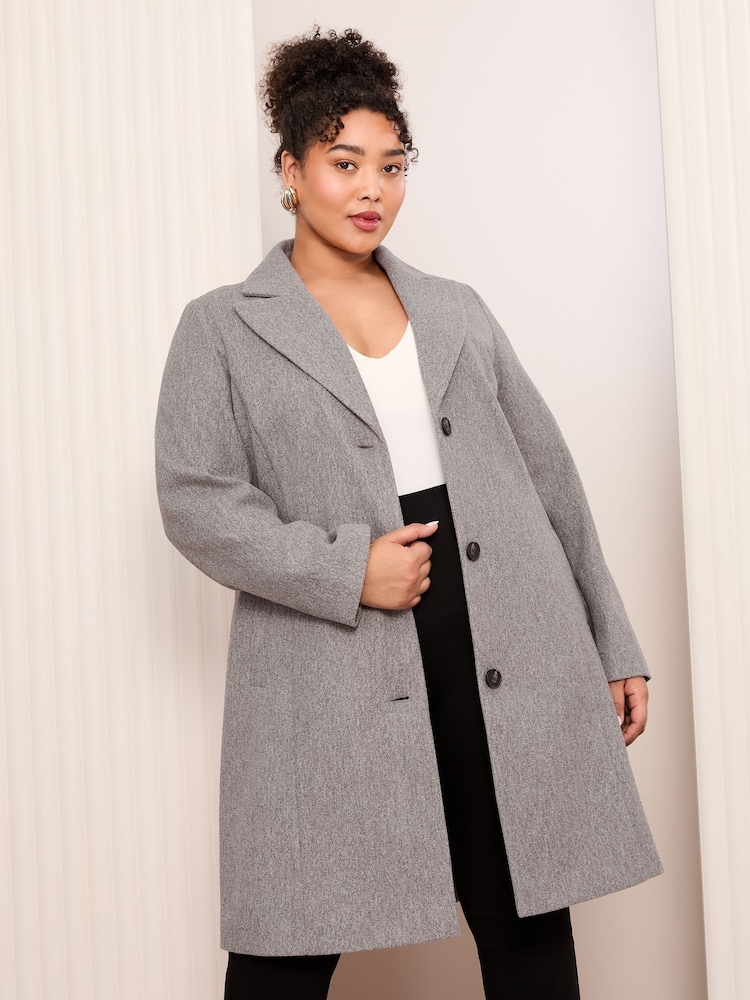 Friends Like These Grey Curve Tailored Smart Coat - Image 2 of 4