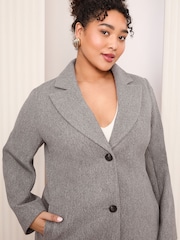 Friends Like These Grey Curve Tailored Smart Coat - Image 3 of 4