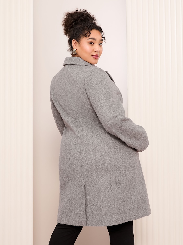 Friends Like These Grey Curve Tailored Smart Coat - Image 4 of 4