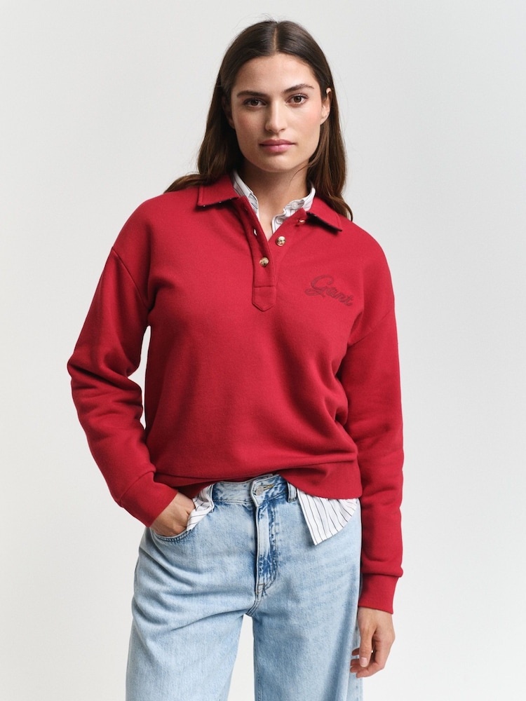 GANT Red Script Rugby Shirt - Image 1 of 4 GANT Red Script Rugby Shirt - Image 1 of 4