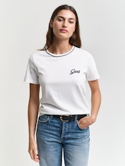 GANT Cream Regular-Fit Short Sleeve 100% Cotton T-Shirt - Image 1 of 5