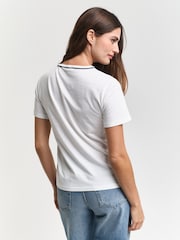 GANT Cream Regular-Fit Short Sleeve 100% Cotton T-Shirt - Image 2 of 5