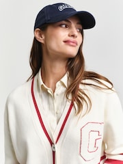 GANT Cream Varsity 100% Cotton Cardigan - Image 5 of 6