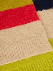 White Stuff Blue Colourblock Stripe Knit Scarf - Image 3 of 3