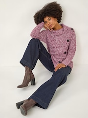 Roman Red Roll Neck Button Detail Jumper - Image 1 of 4