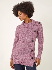 Roman Red Roll Neck Button Detail Jumper - Image 4 of 4