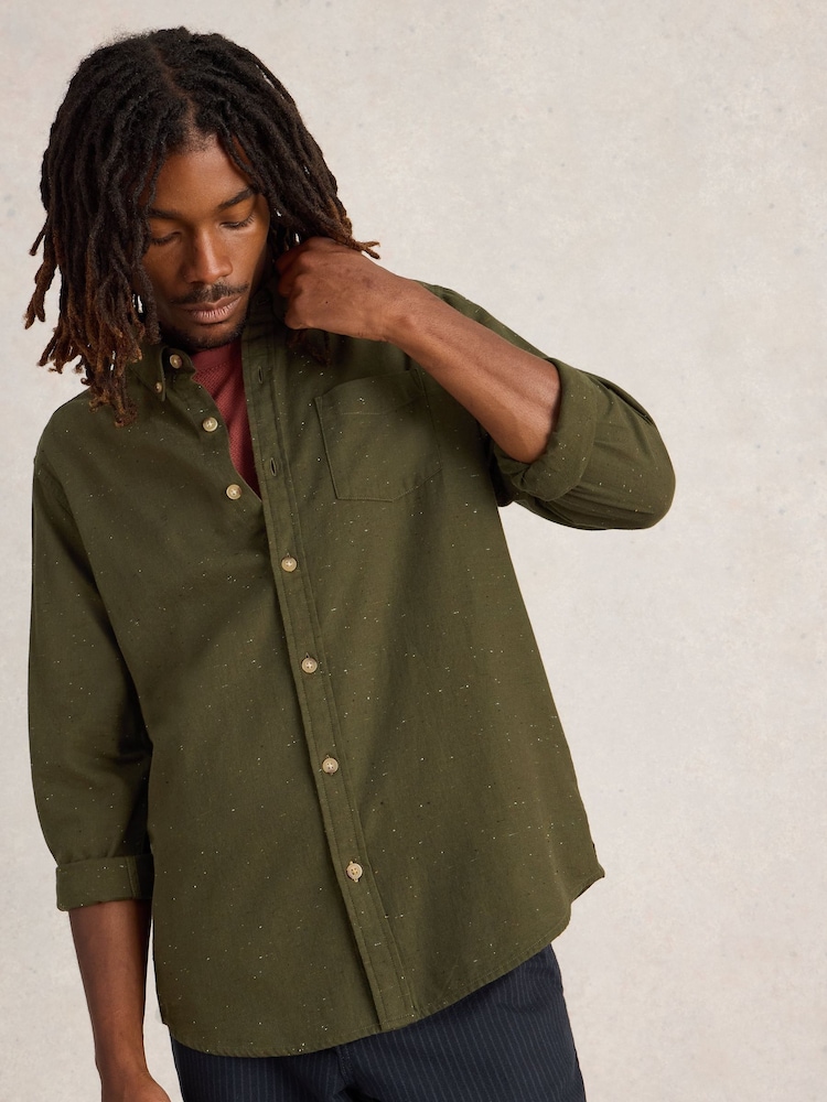 White Stuff Green Nep Oxford Shirt - Image 1 of 6 White Stuff Green Nep Oxford Shirt - Image 1 of 6