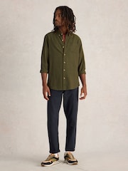 White Stuff Green Nep Oxford Shirt - Image 3 of 6