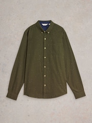 White Stuff Green Nep Oxford Shirt - Image 5 of 6