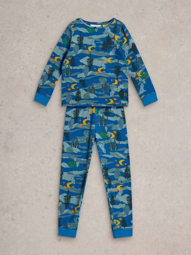 White Stuff Blue Wolf Moon Pyjamas Set - Image 1 of 3 White Stuff Blue Wolf Moon Pyjamas Set - Image 1 of 3