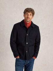 White Stuff Blue Wool Chore Jacket - Image 1 of 6