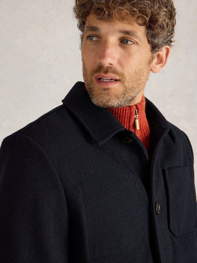 White Stuff Blue Wool Chore Jacket - Image 2 of 6