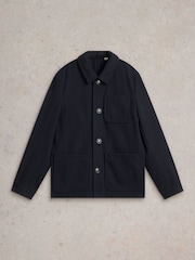 White Stuff Blue Wool Chore Jacket - Image 5 of 6