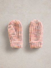 White Stuff Pink Spacedye Mittens Gloves - Image 2 of 3