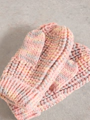 White Stuff Pink Spacedye Mittens Gloves - Image 3 of 3