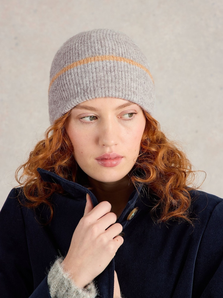 White Stuff Grey Poppy Knitted Beanie - Image 1 of 3