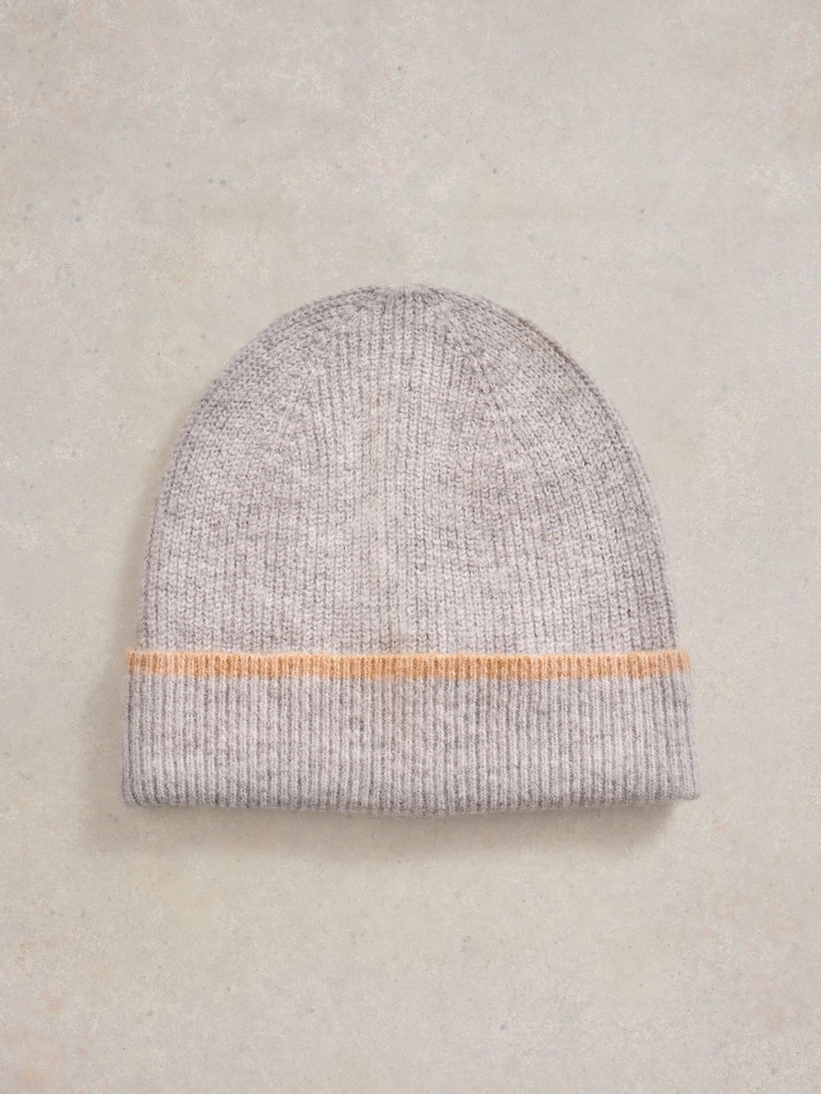 White Stuff Grey Poppy Knitted Beanie - Image 2 of 3