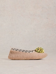 White Stuff Natural Pom Ballet Slippers - Image 1 of 4