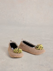 White Stuff Natural Pom Ballet Slippers - Image 2 of 4