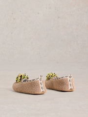 White Stuff Natural Pom Ballet Slippers - Image 3 of 4