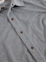 White Stuff Grey Pique 100% Cotton Jersey Shirt - Image 1 of 6