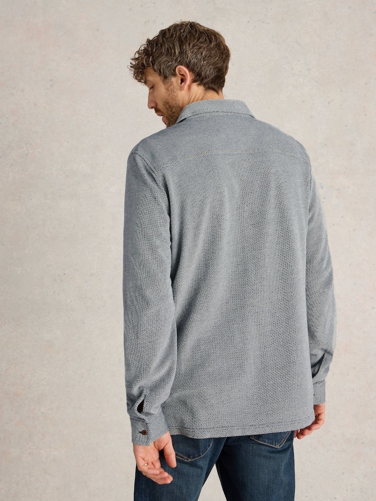 White Stuff Grey Pique 100% Cotton Jersey Shirt - Image 2 of 6