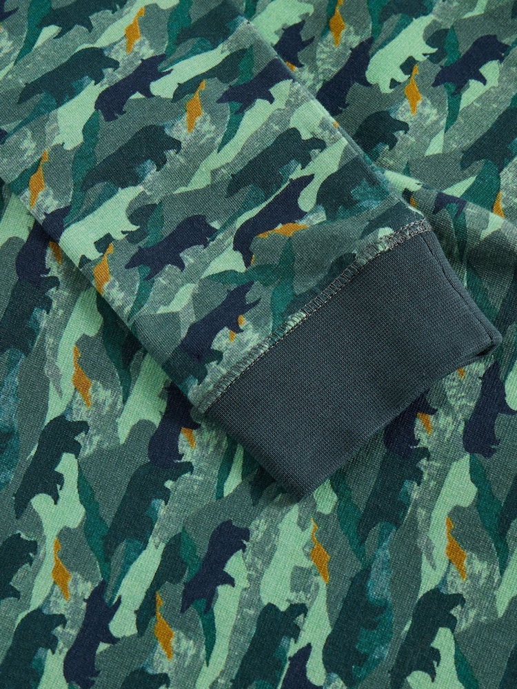 White Stuff Green Camo Bear Pyjamas Set - Image 3 of 3