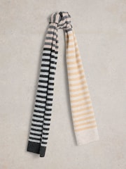 White Stuff Natural Stripe Knitted Scarf - Image 1 of 3
