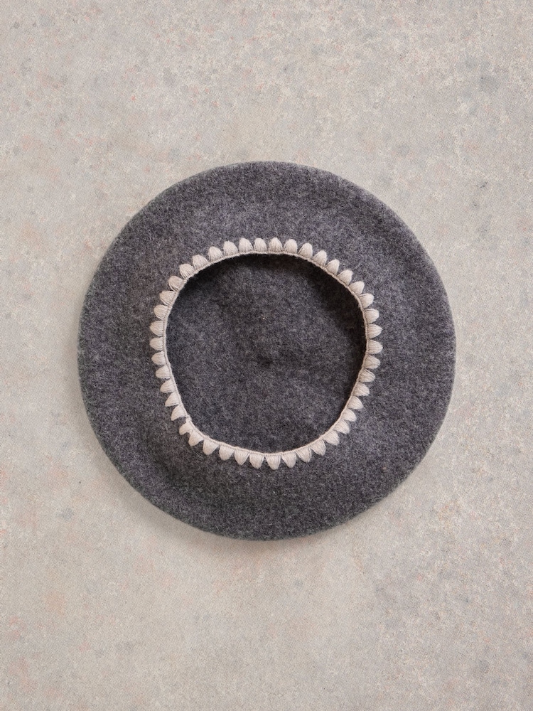 White Stuff Grey Frankie Felt Beret Hat - Image 2 of 2