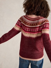 White Stuff Purple Frosted Fairisle Pattern Jumper - Image 2 of 6