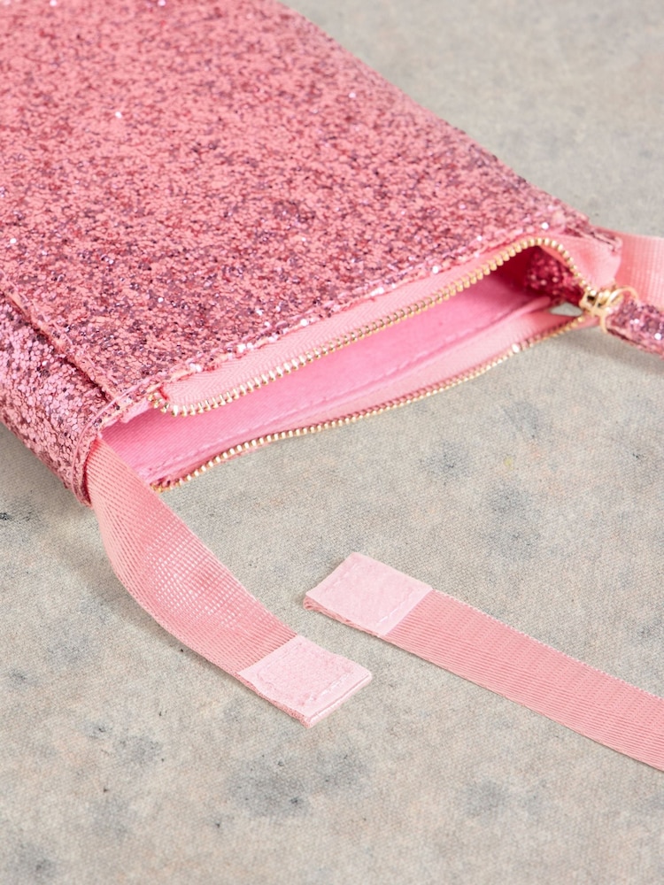 White Stuff Pink Glitter Bag - Image 4 of 4 White Stuff Pink Glitter Bag - Image 4 of 4