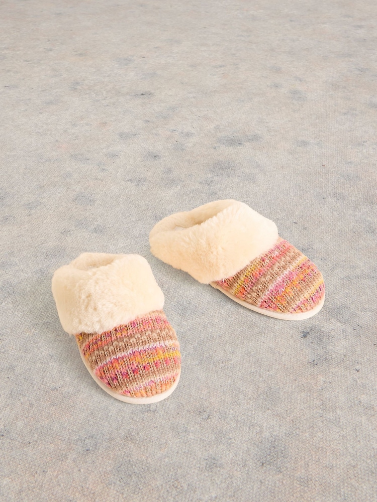 White Stuff Natural Knitted Mule Slippers - Image 2 of 4