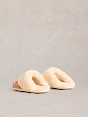 White Stuff Natural Knitted Mule Slippers - Image 3 of 4