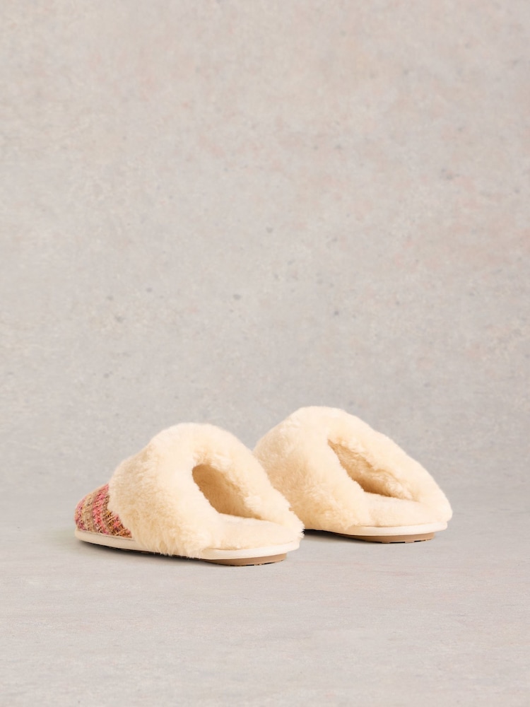 White Stuff Natural Knitted Mule Slippers - Image 3 of 4