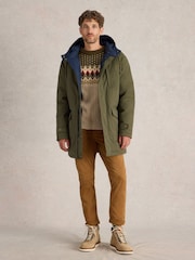 White Stuff Green Reversible Parka Jacket - Image 2 of 6