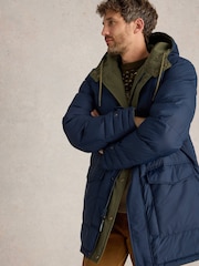 White Stuff Green Reversible Parka Jacket - Image 4 of 6