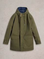 White Stuff Green Reversible Parka Jacket - Image 5 of 6