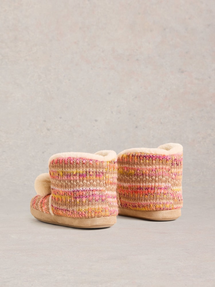 White Stuff Natural Knitted Bootie Slippers - Image 2 of 4