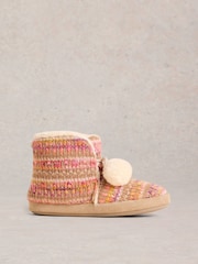 White Stuff Natural Knitted Bootie Slippers - Image 3 of 4