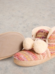 White Stuff Natural Knitted Bootie Slippers - Image 4 of 4