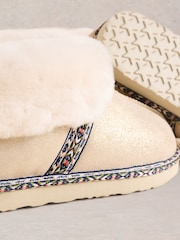 White Stuff Gold Suede Shearling Slipper Boots - Image 4 of 4