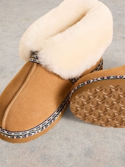 White Stuff Brown Suede Shearling Slipper Boots - Image 4 of 4