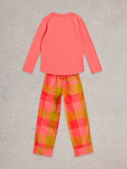 White Stuff Pink 100% Cotton Check Pyjamas Set - Image 2 of 3