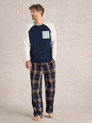 White Stuff Blue Robbie 100% Cotton Raglan Top - Image 1 of 6