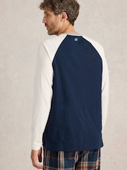 White Stuff Blue Robbie 100% Cotton Raglan Top - Image 2 of 6