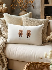Personalised Family Highland 100% Cotton Cow Cushion by Koko Blossom - Image 3 of 3
