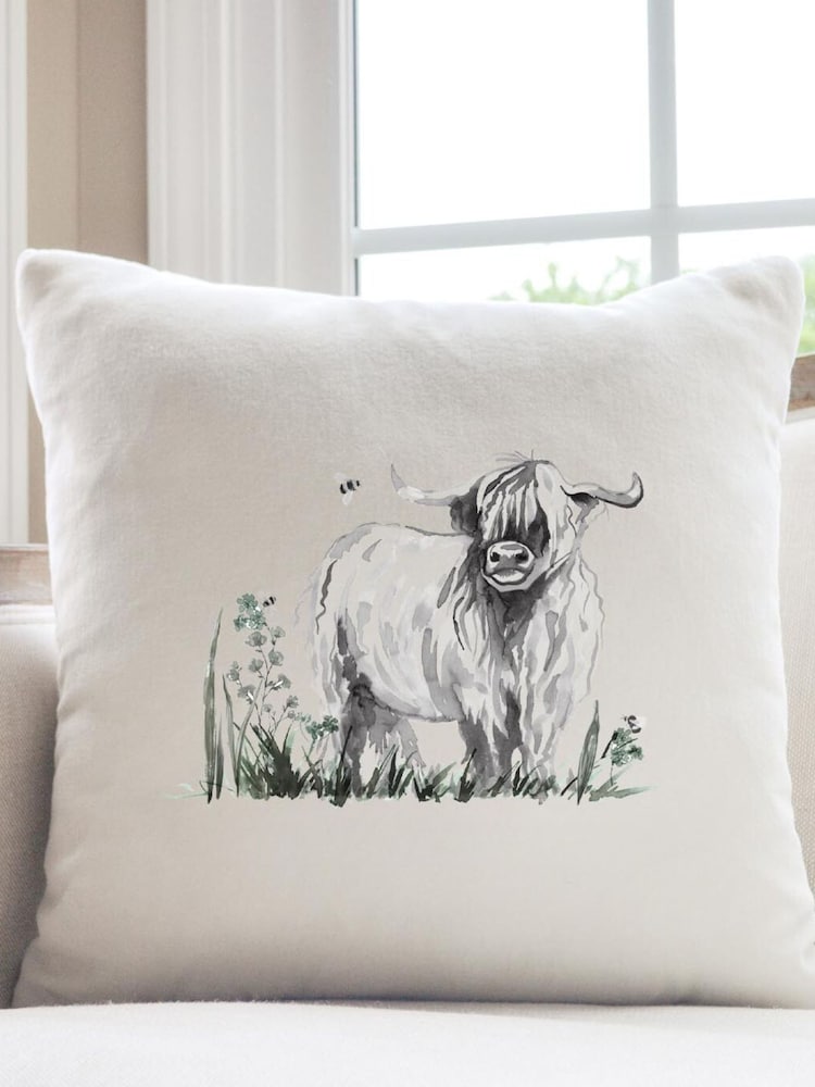 Personalised Highland 100% Cotton Cow Cushion by Koko Blossom - Image 4 of 4