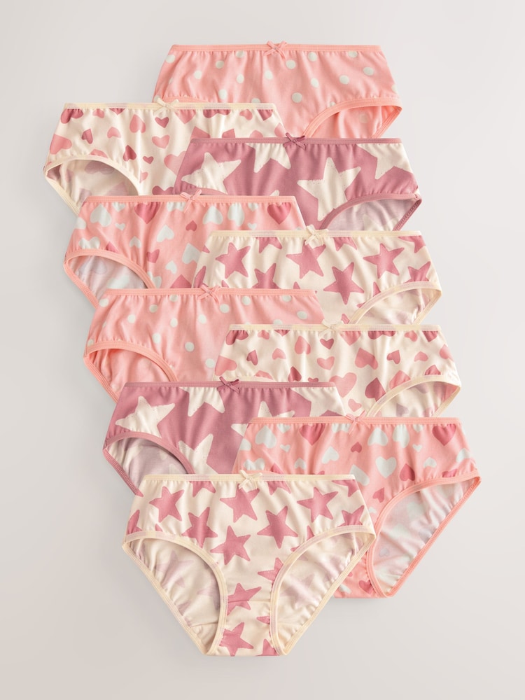 Pink Briefs 10 Pack (1.5-16yrs) - Image 1 of 15