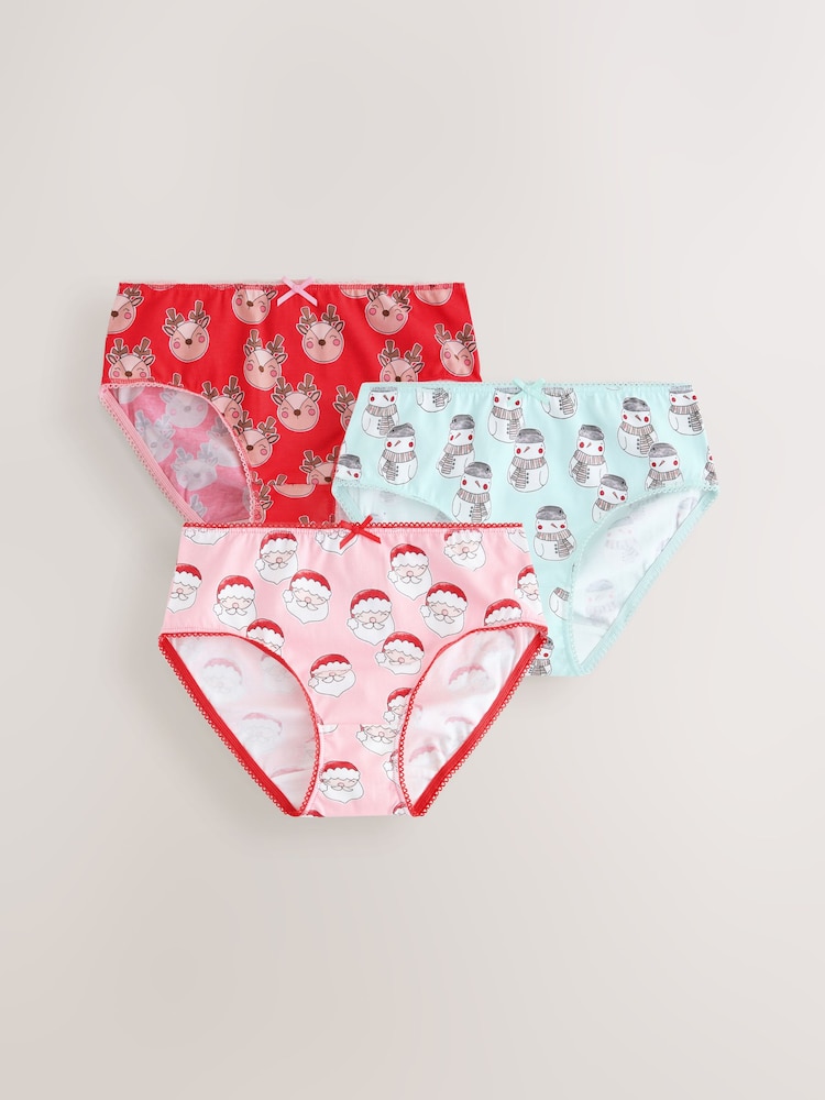 Red Christmass Briefs 3 Pack (1.5-12yrs) - Image 1 of 7